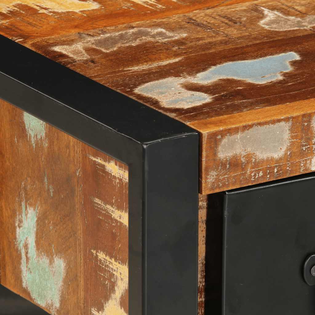 Comodini 2 pz Multicolore in Legno Massello di Mango Grezzo - homemem39