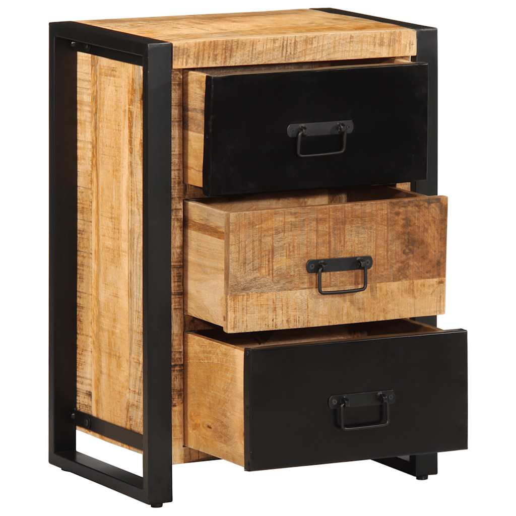 Cassettiera 50x35x70 cm in Legno Massello di Mango Grezzo | homemem39