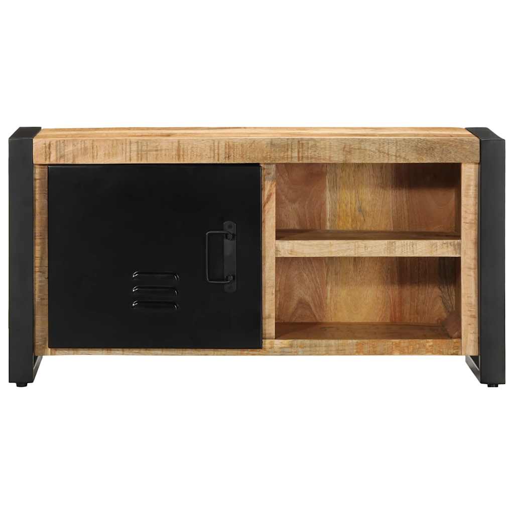 Mobile Porta TV 80x30x40 cm in Legno Massello di Mango Grezzo - homemem39