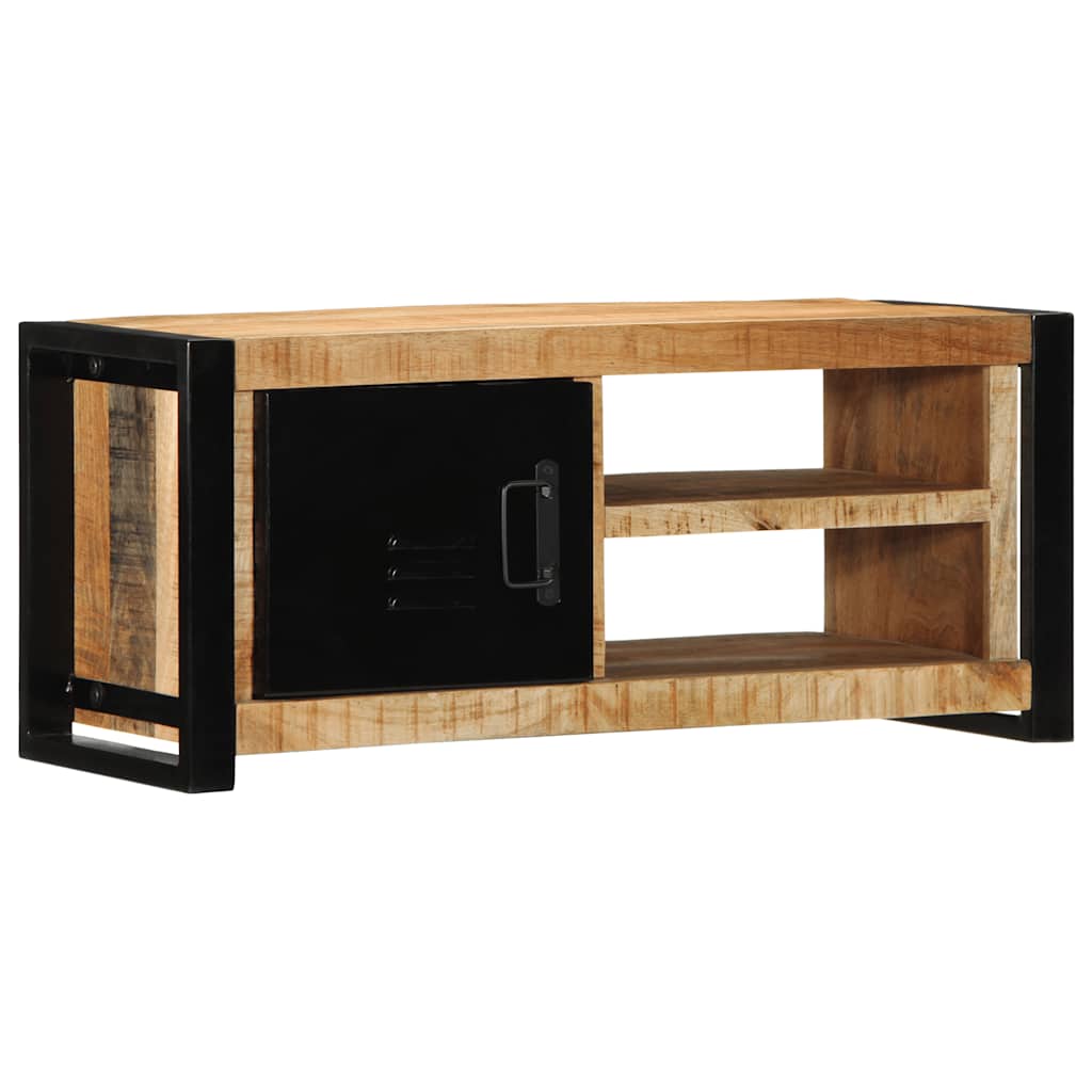 Mobile Porta TV 80x30x35 cm in Legno Massello di Mango Grezzo - homemem39