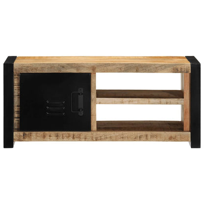 Mobile Porta TV 80x30x35 cm in Legno Massello di Mango Grezzo - homemem39