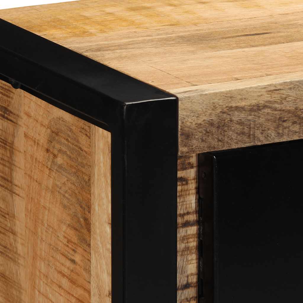 Mobile Porta TV 80x30x35 cm in Legno Massello di Mango Grezzo - homemem39