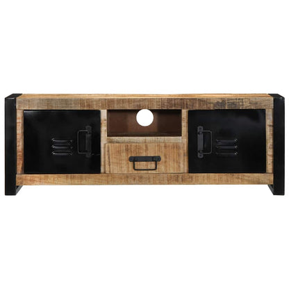 Mobile Porta TV 100x30x35 cm in Legno Massello di Mango Grezzo - homemem39