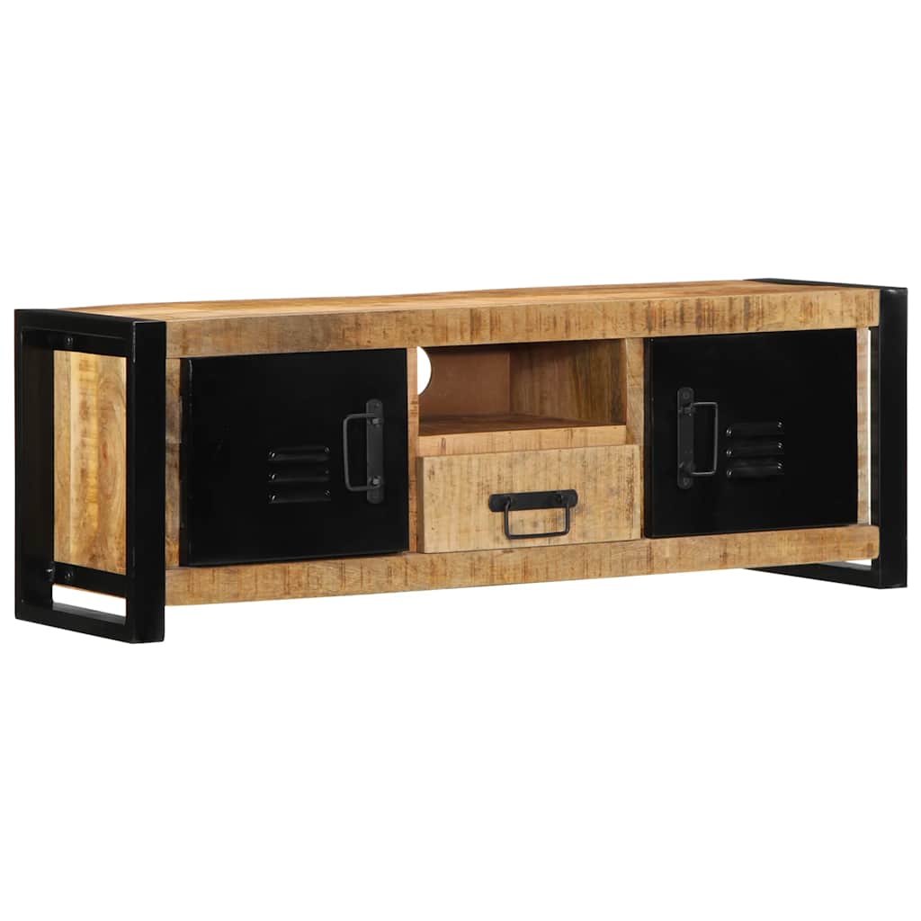 Mobile Porta TV 100x30x35 cm in Legno Massello di Mango Grezzo - homemem39