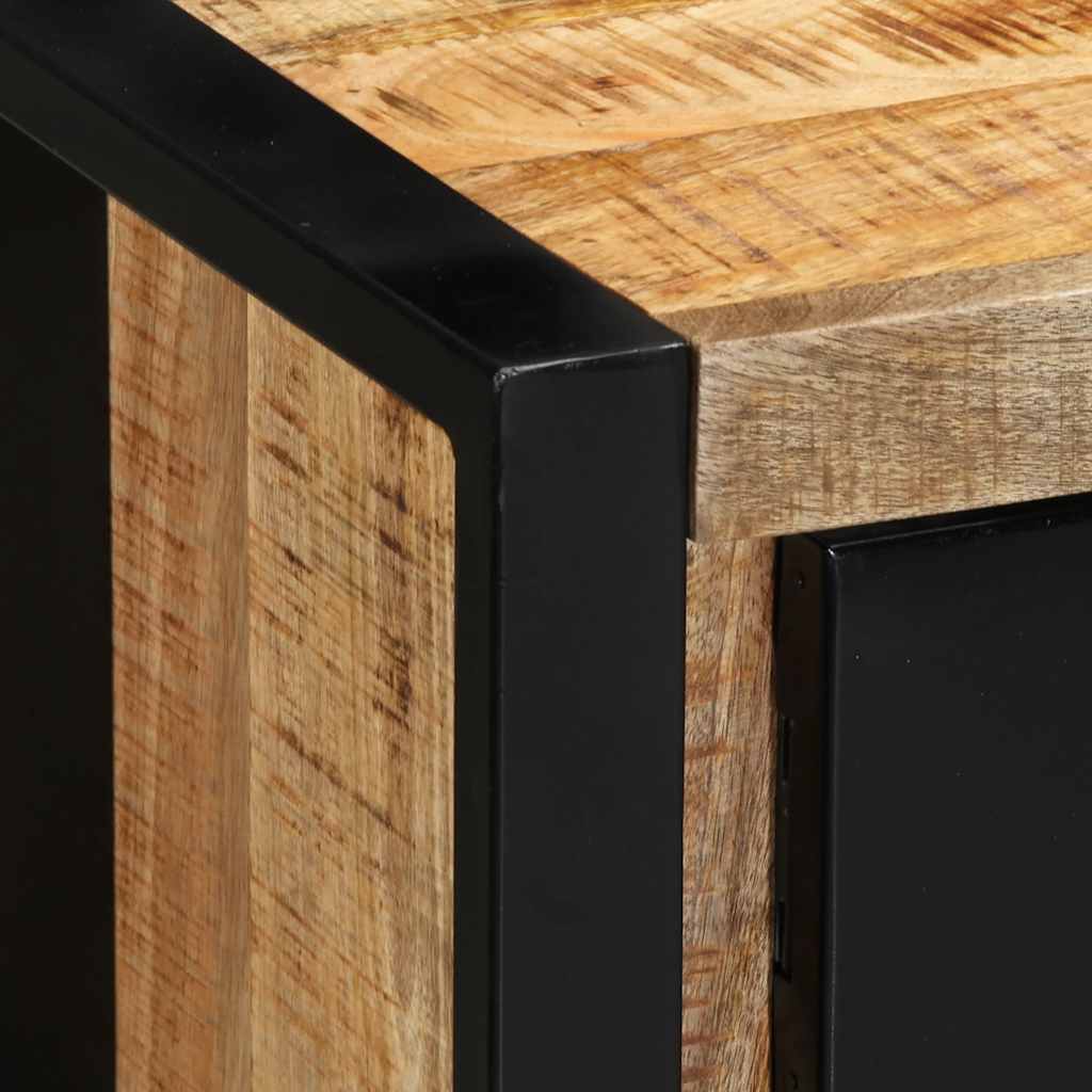 Mobile Porta TV 100x30x35 cm in Legno Massello di Mango Grezzo - homemem39