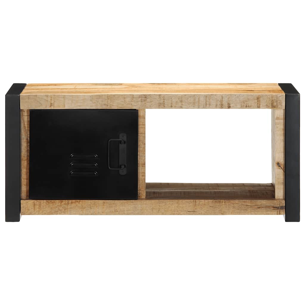 Mobile Porta TV 80x30x35 cm in Legno Massello di Mango Grezzo - homemem39