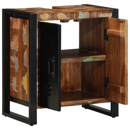 Mobile da Bagno con porta Marrone Legno Recuperato Massello | homemem39