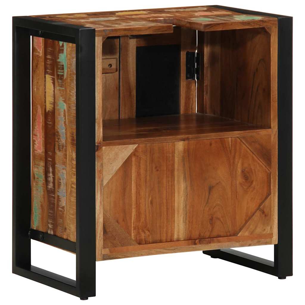 Mobile da Bagno con porta Marrone Legno Recuperato Massello | homemem39