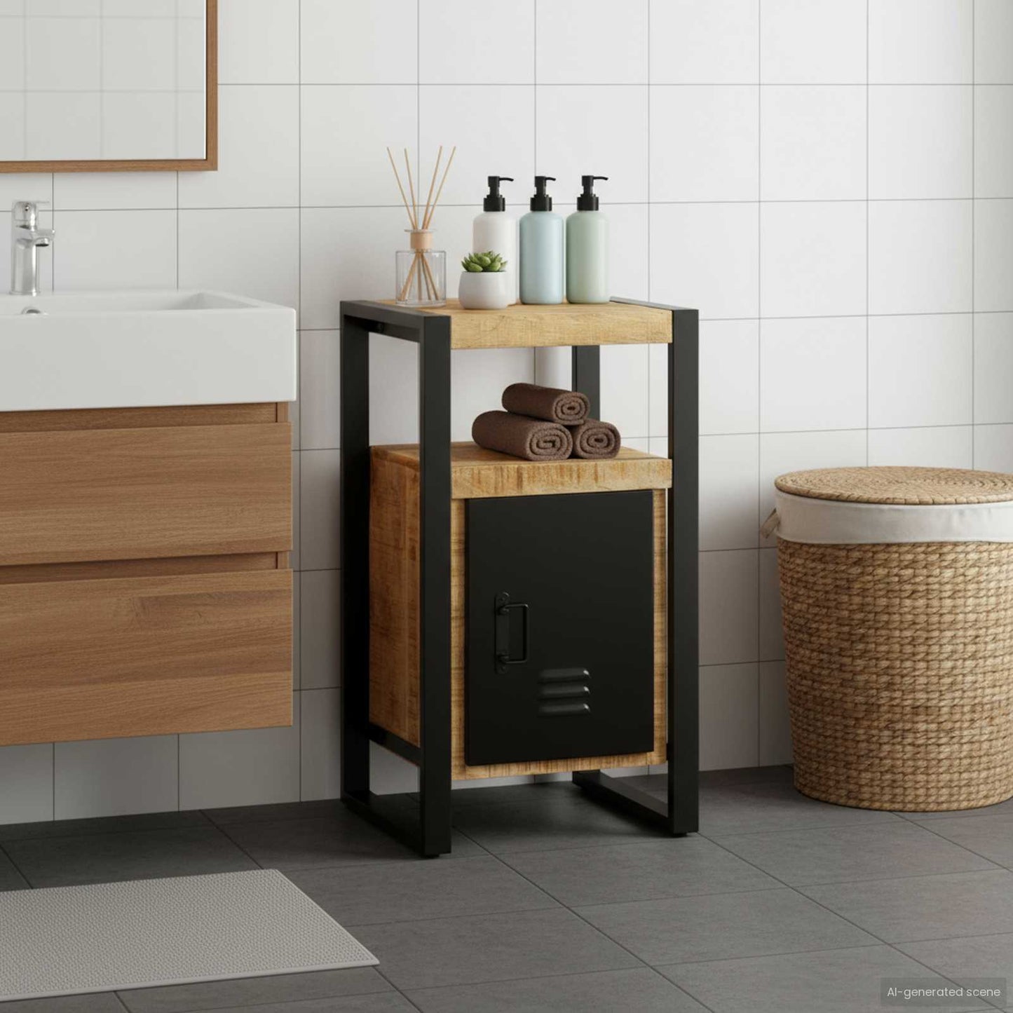 Mobile da Bagno Marrone 40 x 35 x 75 cm Legno di mango massello
