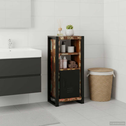 Mobile da Bagno con porta Marrone Legno Recuperato Massello | homemem39