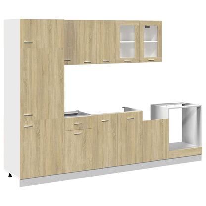 Set Mobili da Cucina 8pz “Lyon” Rovere Sonoma in Truciolato | homemem39