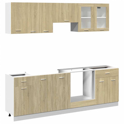 Set Mobili da Cucina 8pz “Lyon” Rovere Sonoma in Truciolato