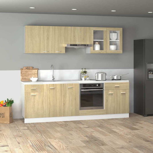 Set Mobili da Cucina 8pz “Lyon” Rovere Sonoma in Truciolato | homemem39