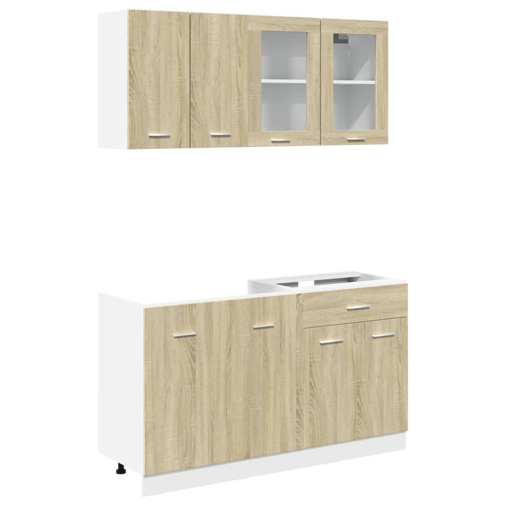 Set di Mobili Porta TV 4 pz Lyon Rovere Sonoma in Truciolato