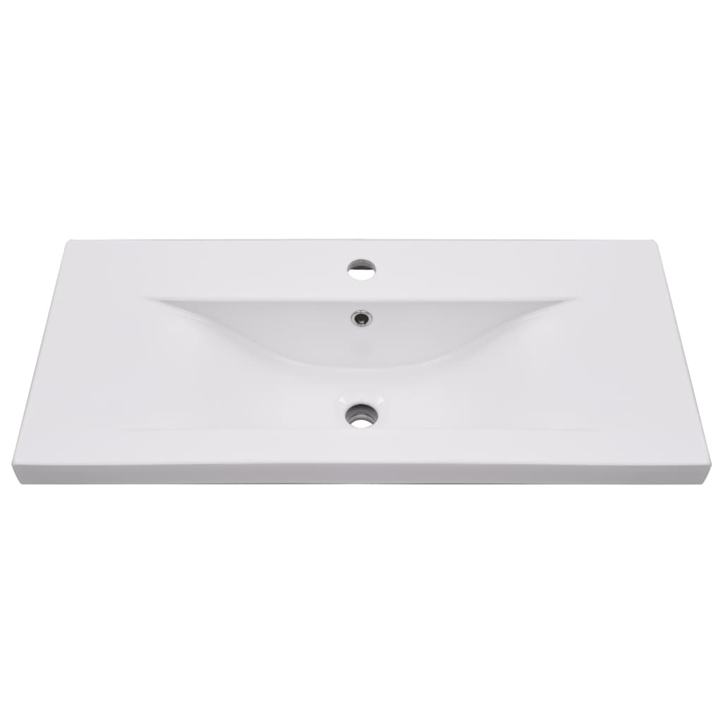 Set Mobili da Bagno 2 pz in Ceramica e Legno Multistrato