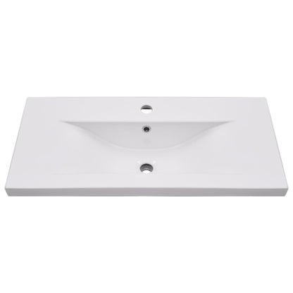 Set Mobili da Bagno 2 pz in Ceramica e Legno Multistrato