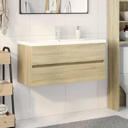 Set Mobili da Bagno 2 pz in Ceramica e Legno Multistrato | homemem39