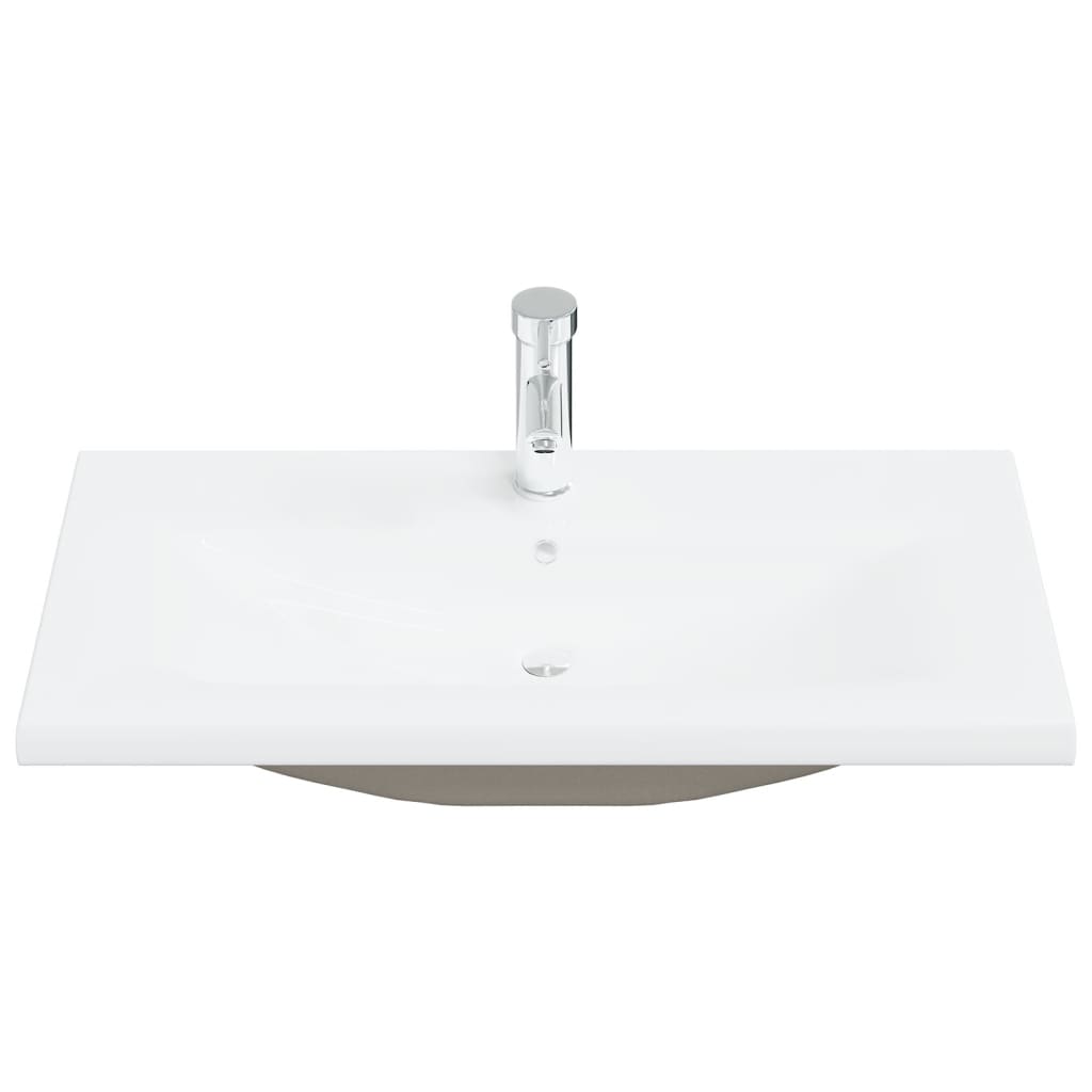 Set Mobili da Bagno 2 pz in Ceramica e Legno Multistrato