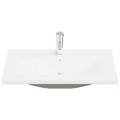 Set Mobili da Bagno 2 pz in Ceramica e Legno Multistrato