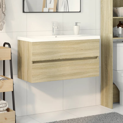 Set Mobili da Bagno 2 pz in Ceramica e Legno Multistrato | homemem39