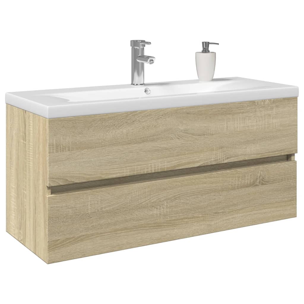 Set Mobili da Bagno 2 pz in Ceramica e Legno Multistrato | homemem39