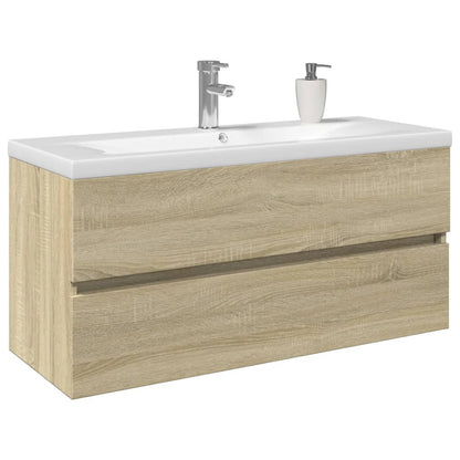 Set Mobili da Bagno 2 pz in Ceramica e Legno Multistrato | homemem39