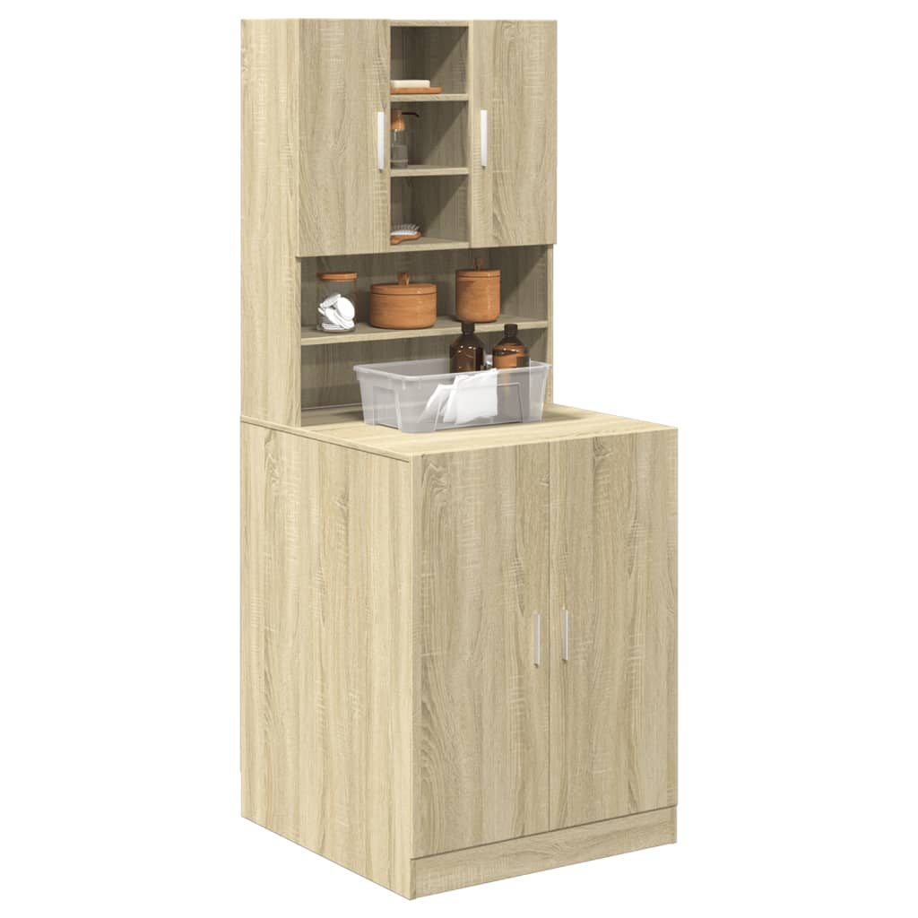 Mobili Lavatrice 2pz Rovere Sonoma in Legno Multistrato | homemem39