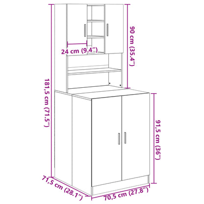 Mobili Lavatrice 2pz Rovere Sonoma in Legno Multistrato | homemem39