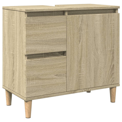 Set Mobili da Bagno 3 pz Rovere Sonoma in Legno Multistrato