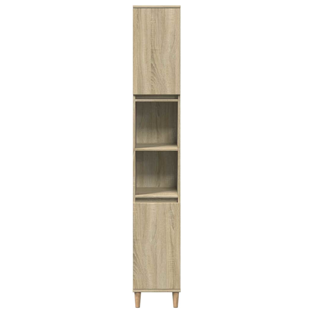 Set Mobili da Bagno 3 pz Rovere Sonoma in Legno Multistrato | homemem39