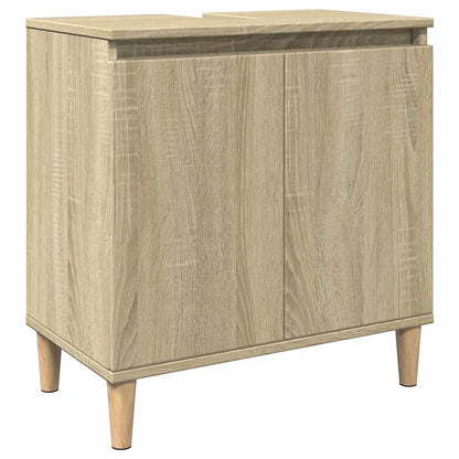 Set Mobili da Bagno 3 pz Rovere Sonoma in Legno Multistrato