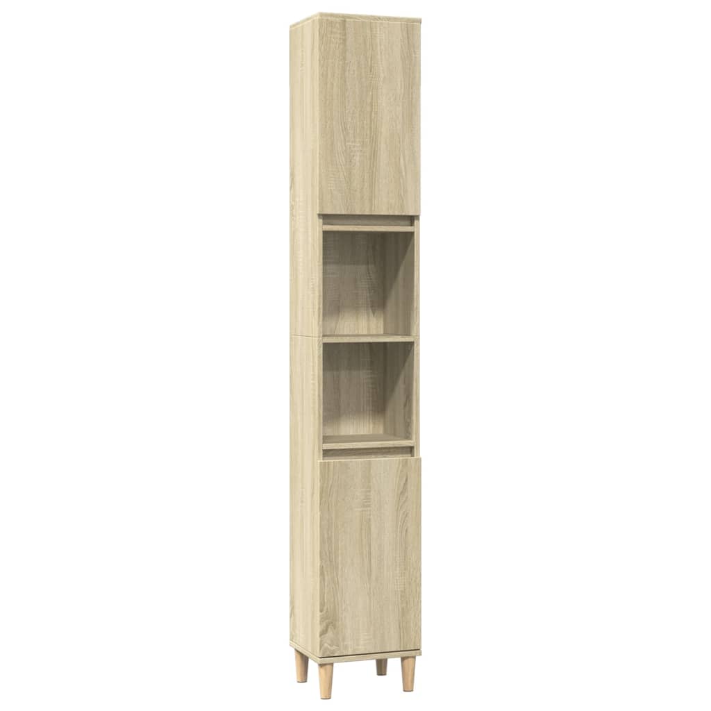 Set Mobili da Bagno 3 pz Rovere Sonoma in Legno Multistrato | homemem39