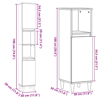 Set Mobili da Bagno 3 pz Rovere Sonoma in Legno Multistrato