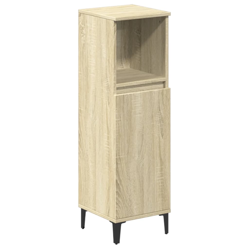 Set Mobili da Bagno 3 pz Rovere Sonoma in Legno Multistrato | homemem39