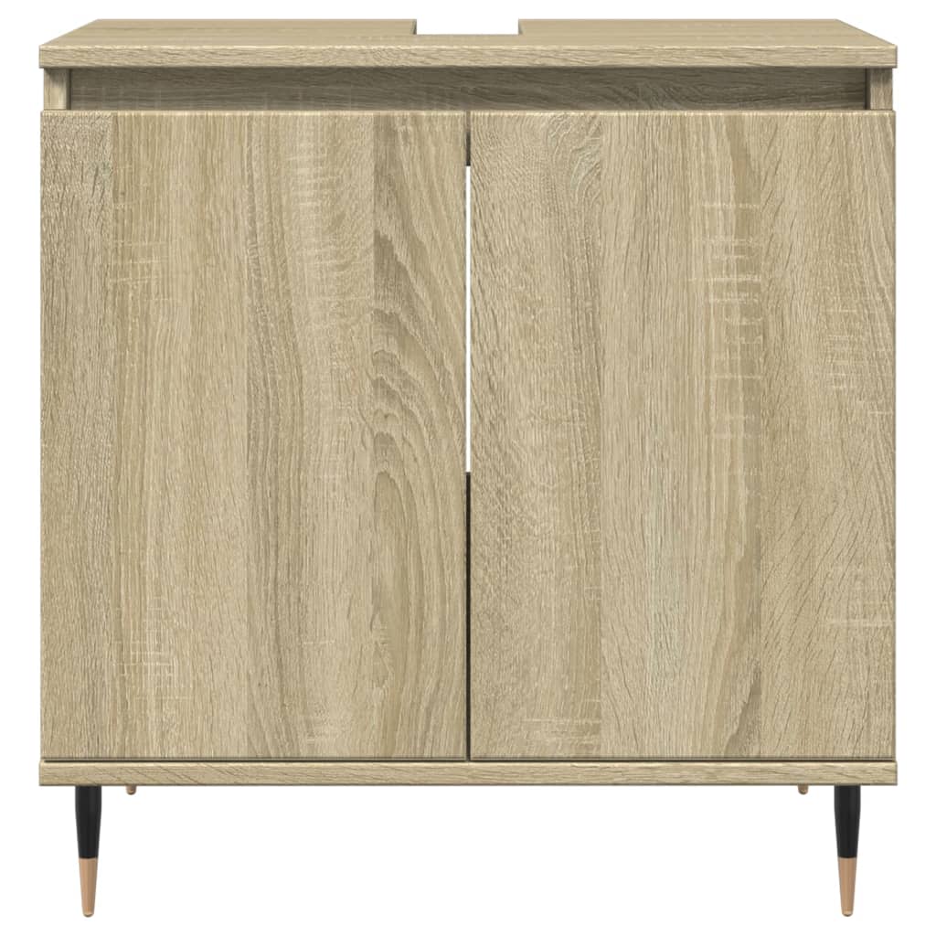 Set Mobili da Bagno 3 pz Rovere Sonoma in Legno Multistrato | homemem39