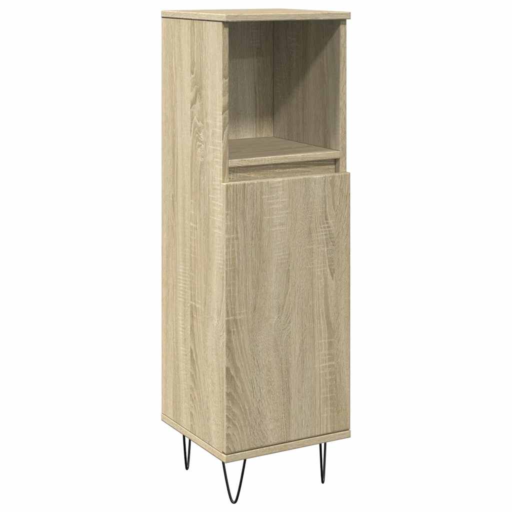 Set Mobili da Bagno 3 pz Rovere Sonoma in Legno Multistrato | homemem39