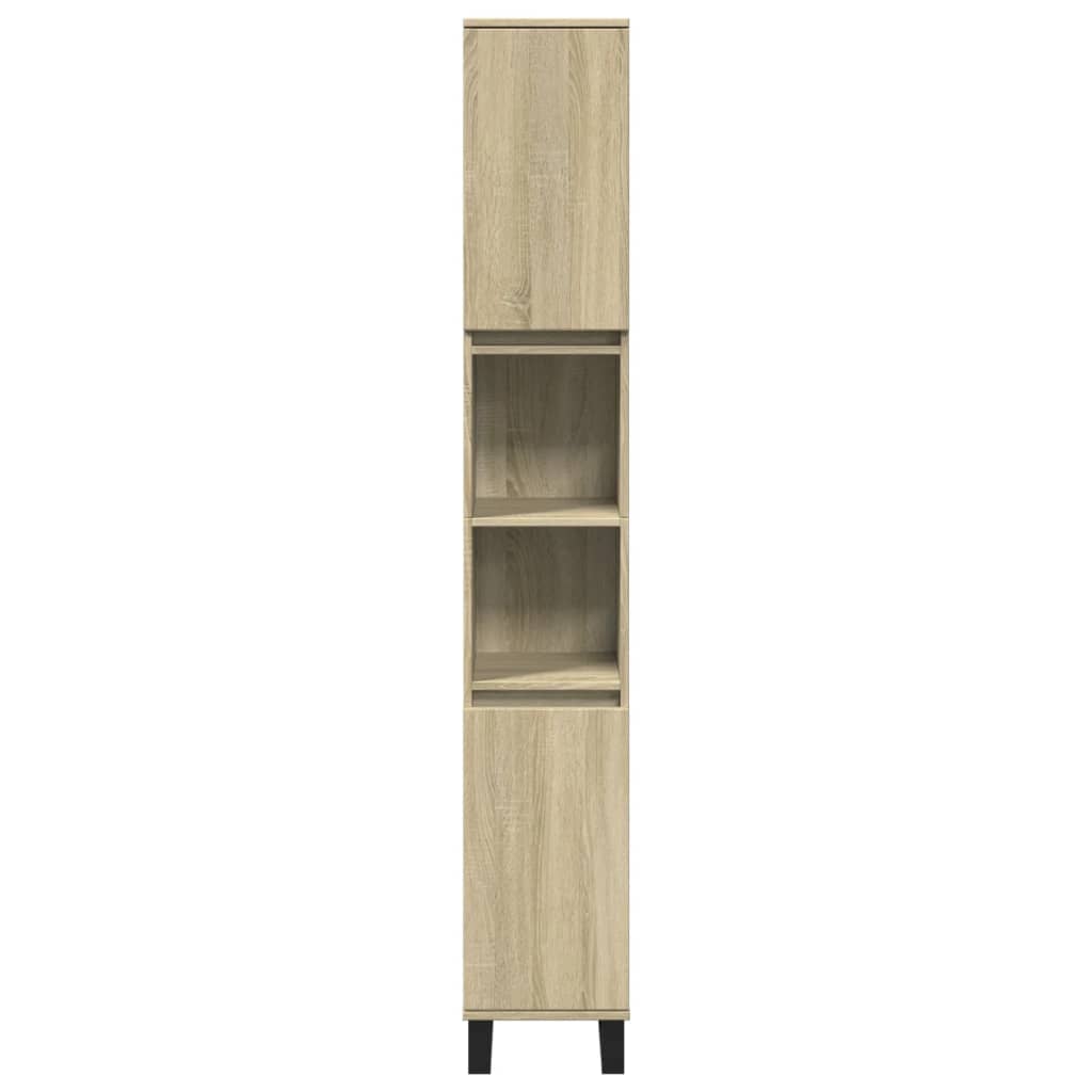 Set Mobili da Bagno 3 pz Rovere Sonoma in Legno Multistrato | homemem39