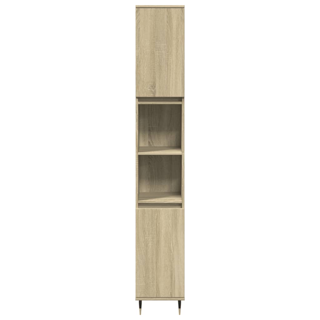 Set Mobili da Bagno 3 pz Rovere Sonoma in Legno Multistrato | homemem39