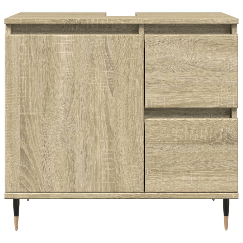 Set Mobili da Bagno 3 pz Rovere Sonoma in Legno Multistrato | homemem39