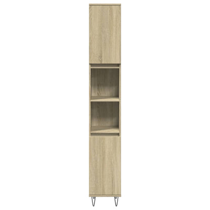 Set Mobili da Bagno 3 pz Rovere Sonoma in Legno Multistrato | homemem39