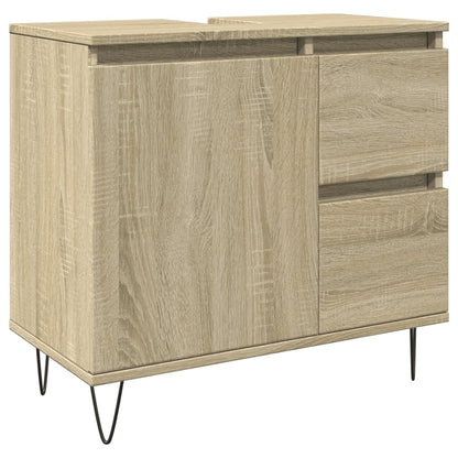 Set Mobili da Bagno 3 pz Rovere Sonoma in Legno Multistrato | homemem39