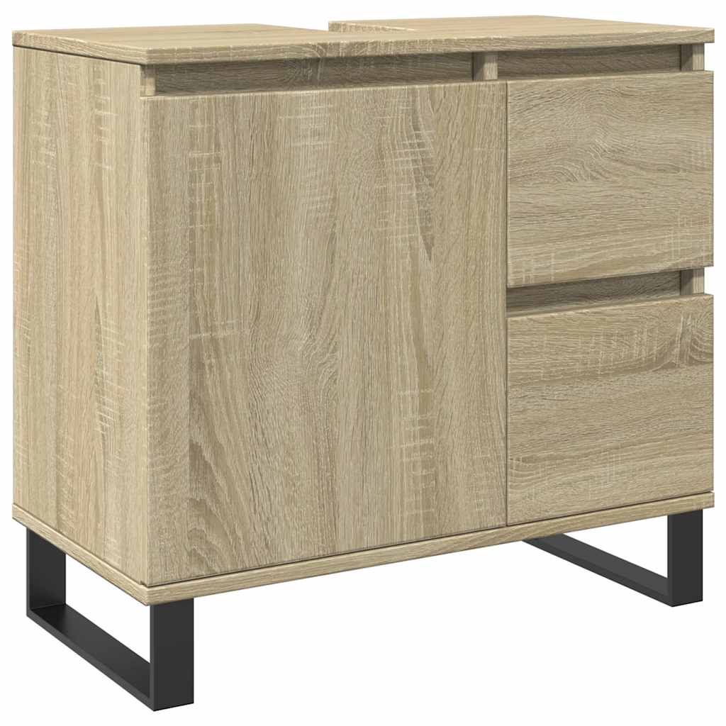Set Mobili da Bagno 3 pz Rovere Sonoma in Legno Multistrato | homemem39