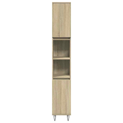 Set Mobili da Bagno 3 pz Rovere Sonoma in Legno Multistrato | homemem39