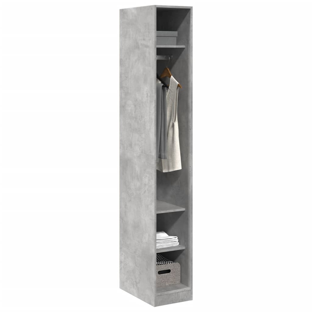 Armadio Grigio Cemento 30x50x200 cm in Legno Multistrato - homemem39