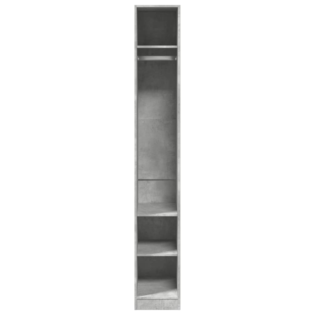 Armadio Grigio Cemento 30x50x200 cm in Legno Multistrato