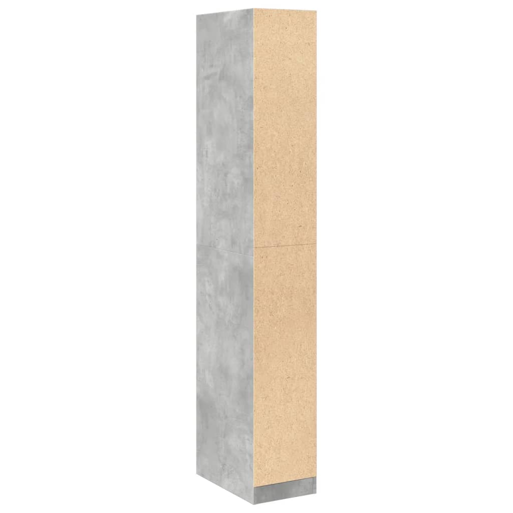 Armadio Grigio Cemento 30x50x200 cm in Legno Multistrato - homemem39