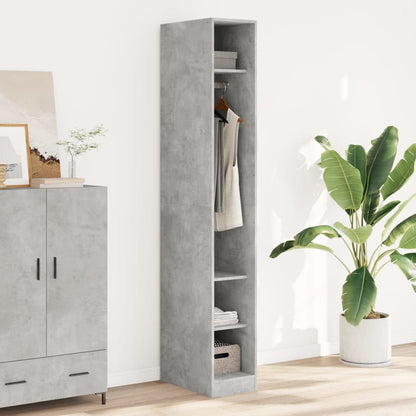 Armadio Grigio Cemento 30x50x200 cm in Legno Multistrato