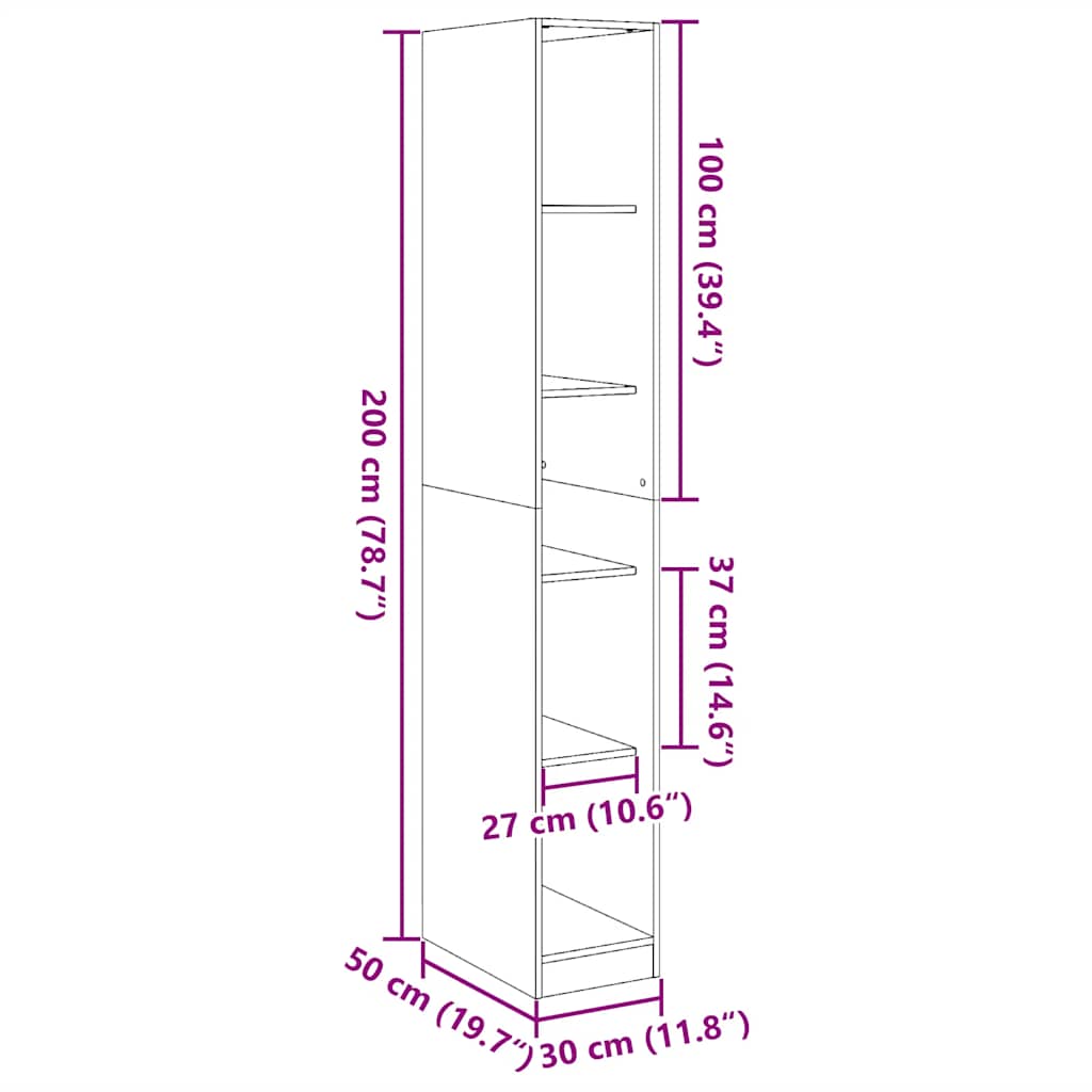 Armadio Bianco 30x50x200 cm in Legno tecnico | homemem39