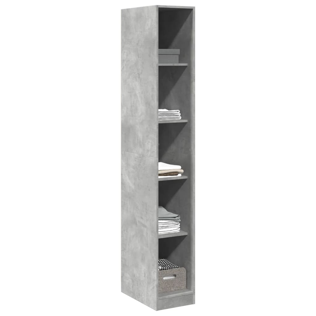 Armadio Grigio Cemento 30x50x200 cm in Legno tecnico