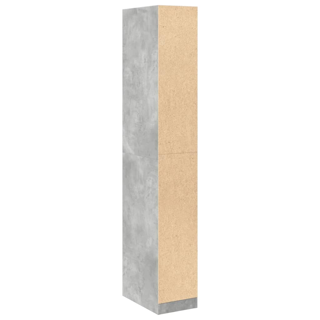 Armadio Grigio Cemento 30x50x200 cm in Legno tecnico
